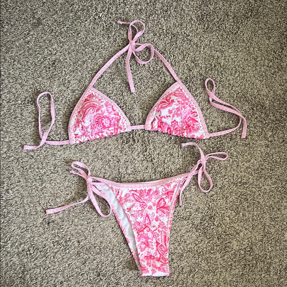 Pink Paisley Bikini Set